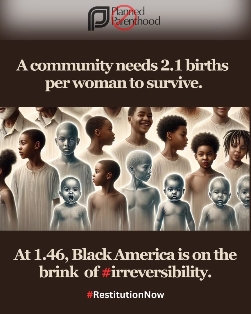 A poster of many people with one person is black.